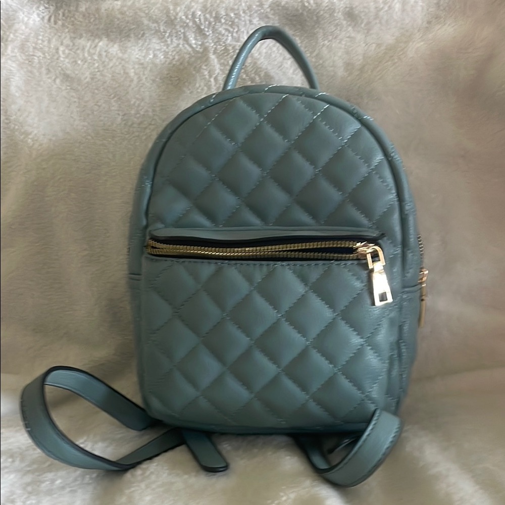 Quilted Blue/Gray Backpack